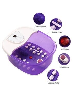4-in-1 Purple Foot Spa Massager with Infrared Light